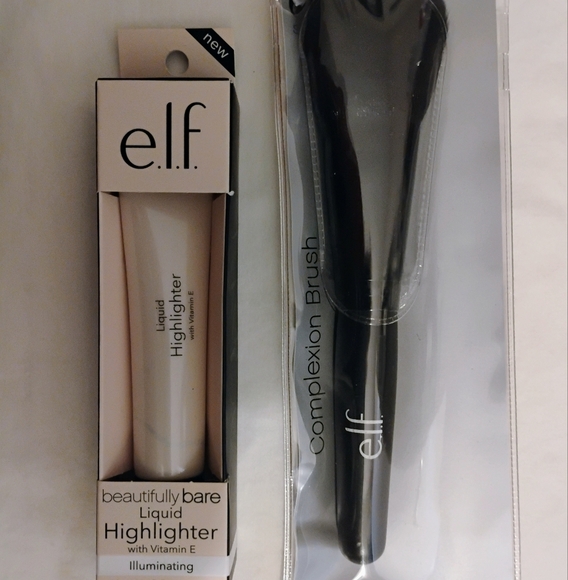 e.l.f. Beautifully Bare Illuminating Liquid Highlighter & Complexion Brush, NWT - Picture 1 of 3